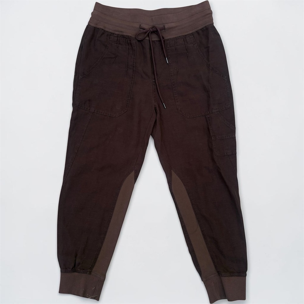 Anthropologie The Nomad Joggers SP Brown Linen Blend Utility Cargo Pants Casual
